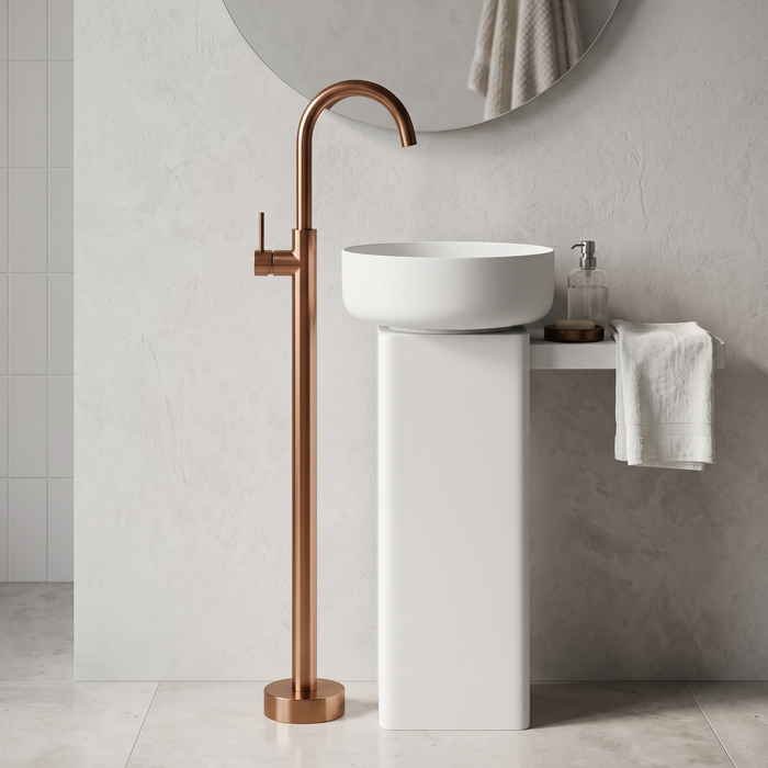 Bassino Free Standing Basin Mixer Tap –  Floor Mounted Faucet for Pedestal Basins