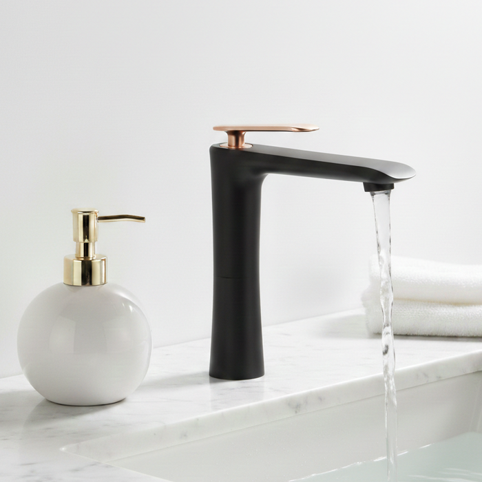 BASSINO Premium Tall Basin Mixer Faucet (Hot & Cold) | Brass Body | Deck Mounted | Luxury Finish – 5 Years Warranty