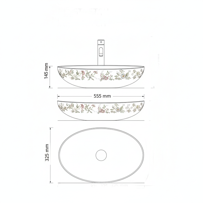 Luxury Oval Table Top Wash Basin | Rose Gold Finish | Designer Ceramic Basin (22×13×6 Inch)