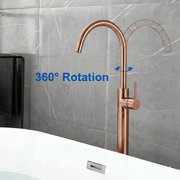 Bassino Free Standing Basin Mixer Tap –  Floor Mounted Faucet for Pedestal Basins