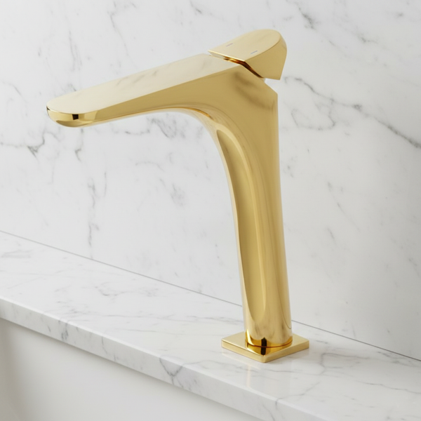 BASSINO DOLFIN long Body Ultra-Modern Basin Faucet | 3 Years Warranty Gold