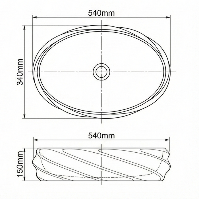 Terrazzo Matt Oval Countertop contemporary Wash Basin (21″ × 13″ × 6″ IN)