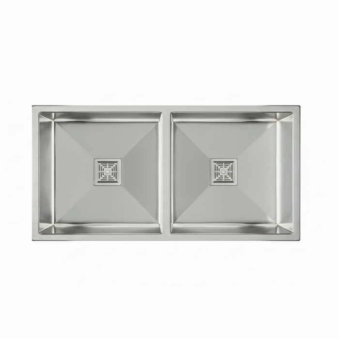 Premium SS 304 Grade Double Equal Bowl Kitchen Sink, Matte Finish, 37x18x9 In, 25 Years Warranty