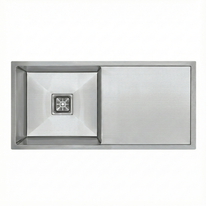 Premium SS 304 Grade Single Bowl Drain Kitchen Sink, Matte, 37x18x9 In, 25 Years Warranty