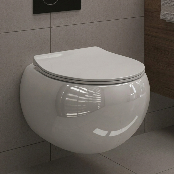BASSINO Rimless Wall-Hung Toilet Gloss White