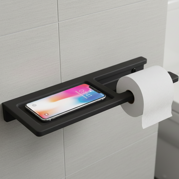 BASSINO Stylist Toilet Paper Holder With Shelf-Glossy