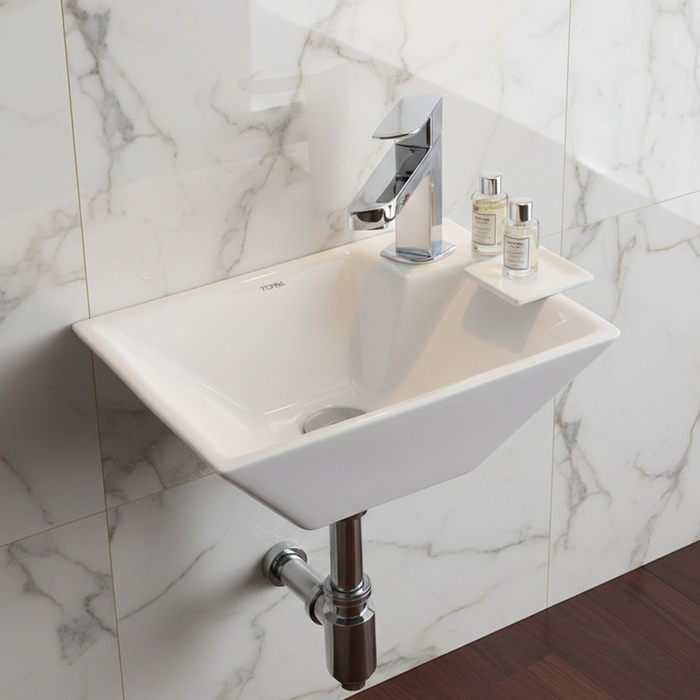 Premium Designer Wall Mount/Wall Hanging Wash Basin/Bathroom sink (18x14x7 In) NIKI-4401