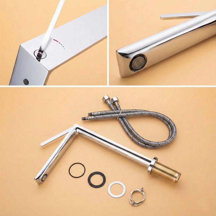 BASSINO AQVA Premium Long Body Basin Faucet Mixer | 3 Years Warranty