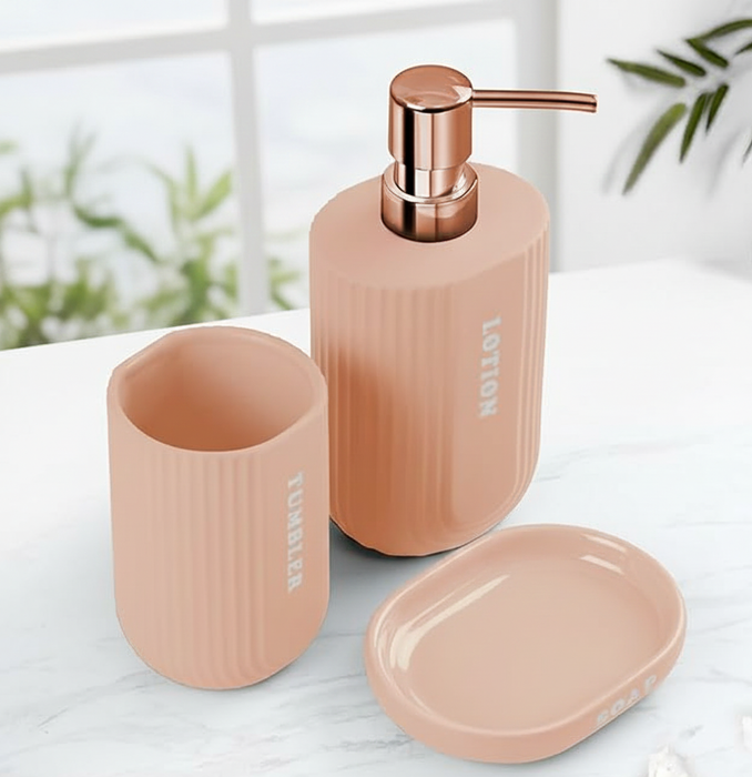 3-Piece Ceramic Bathroom Accessory Set