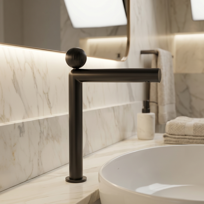BASSINO Modern Crown Long Body Luxury Basin Faucet | 3 years Warranty Black