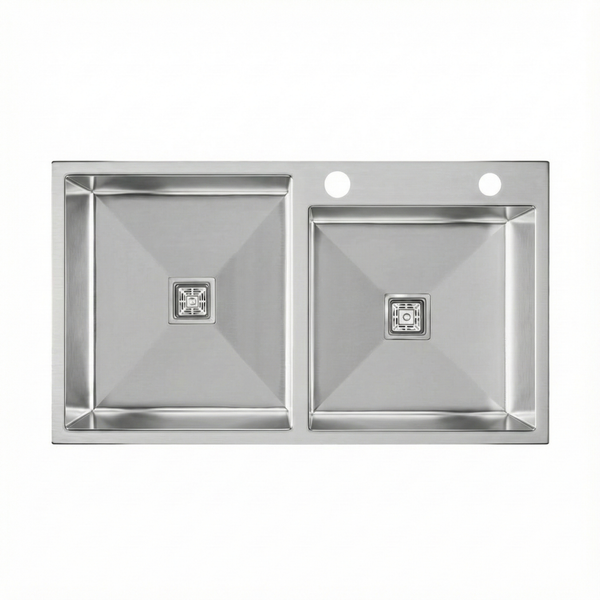 Premium SS 304 Grade Double Different Bowl Kitchen Sink, Matte, 30x18x9 In, 25 Years Warranty