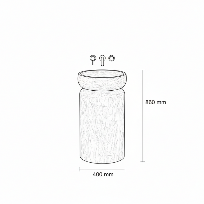 Artificial Stone Pedestal Wash Basin | Classic Freestanding Round Basin - NCASB 2110