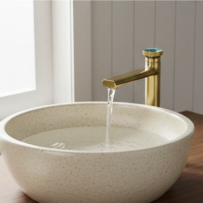 Premium Brass Tall Basin Mixer Tap, Brushed Gold Finish, Tall Size (NCGF 507) – 5 Years Warranty