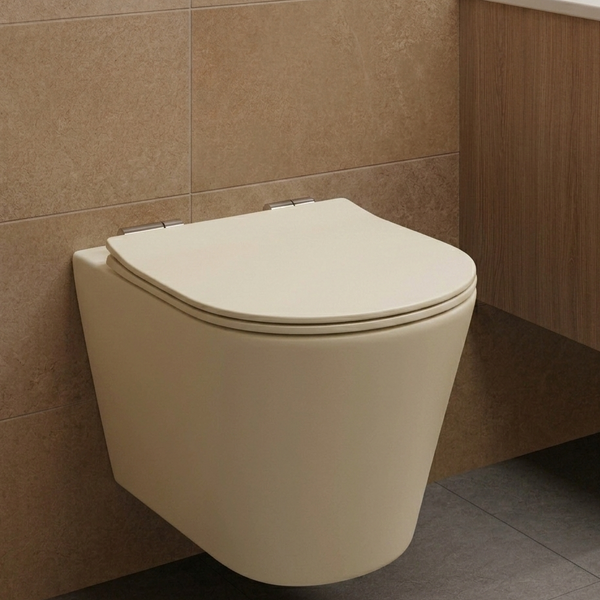 BASSINO Rimless Designer Wall-Hung Toilet Collection White