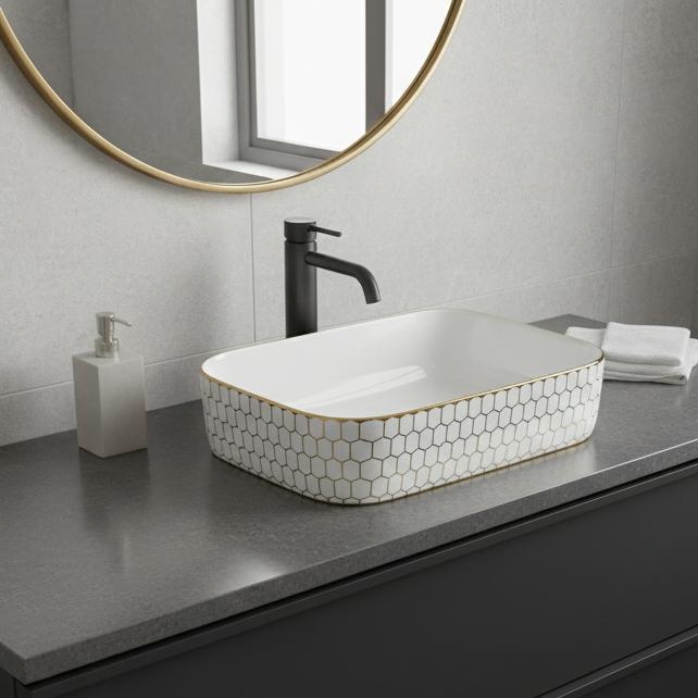Premium Designer Table top/Counter top Wash Basin/Vessel sink (16x12x6 In) BTT-301