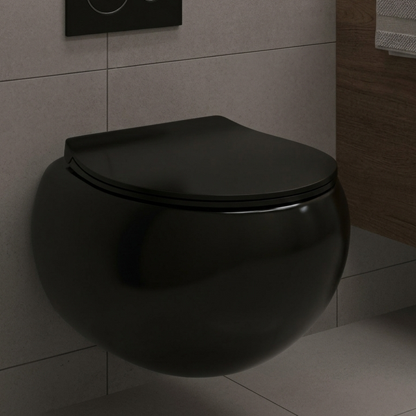 BASSINO Rimless Wall-Hung Toilet Black