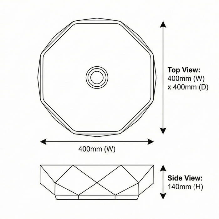 Premium Designer Ceramic Table Top Wash Basin, Bronze & Black Marble Matt (16 x 16 x 5.5 In) EQP-1048