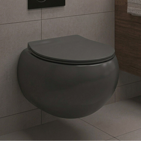 BASSINO Rimless Wall-Hung Toilet Grey