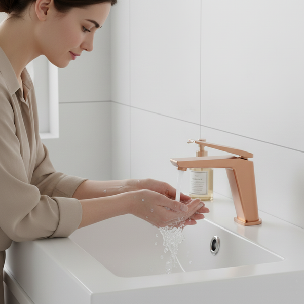 BASSINO NEXUS Short Body Modern Basin Faucet Mixer | 3 Years Warranty Rose gold
