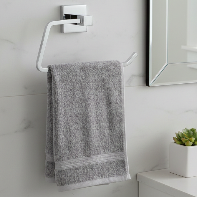 BASSINO Stylish Napkin Ring For Bathroom-SS 304-CHROME FINISH