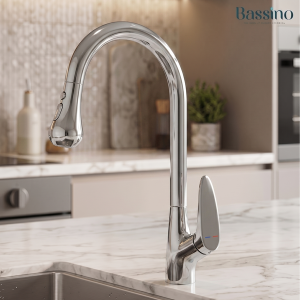 Premium 3-Function Kitchen Sink Mixer Tap – 360° Swivel | Multiple Finishes | 7-Year Warranty Silver