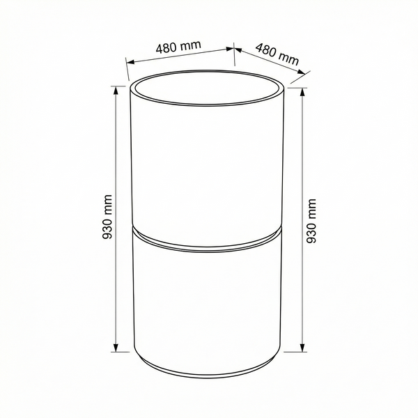 Luxury Artificial Pedestal Basin with Wooden Accent | Designer Freestanding Wash Basin | 19" × 19" × 37" In