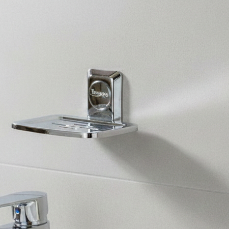 Bassino Stainless Steel Bathroom Single SOAP Dish/Soap Stand/Soap Dish for Batroom/Bathroom Accessories (Chrome Finish) (Single SOAP Dish) – Made in India