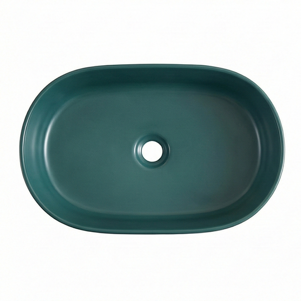 Premium Designer Ceramic Table Top Wash Basin, (20 x 12 x 6 In) ZXTT/744/745 Green