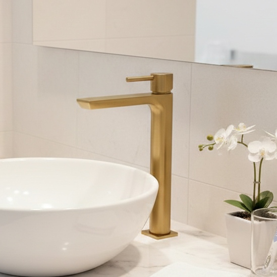 BASSINO Duke Series – Tall Heavy Basin Mixer Full Brass Faucet
