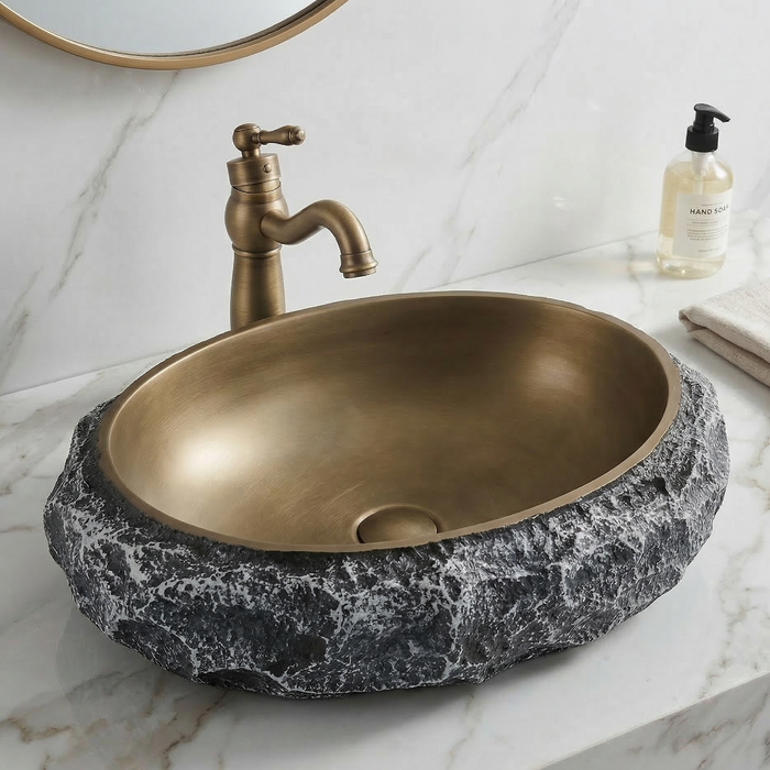 Designer Countertop Wash Basin – Matt Artificial Stone Basin | 500×380×150 mm