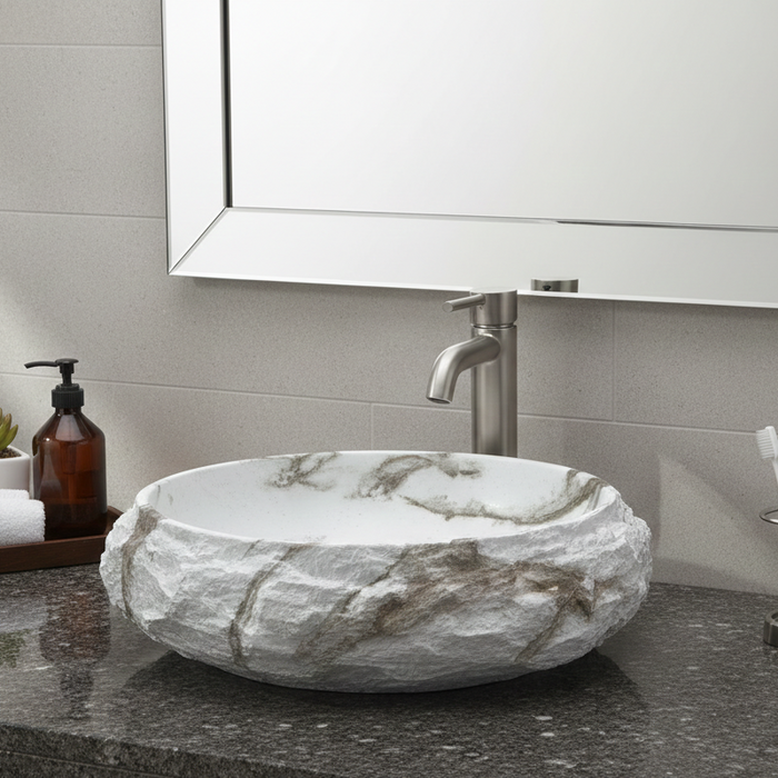 Designer Countertop Wash Basin – Matt Artificial Stone Basin | 500×380×150 mm