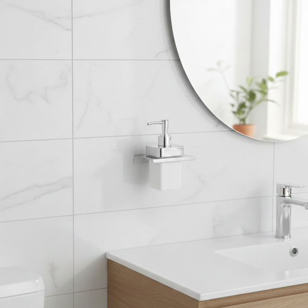BASSINO Stylish Liquid Soap Dispenser For Bathroom/office/home-SS 304 & PTMT Material-CHROME FINISH