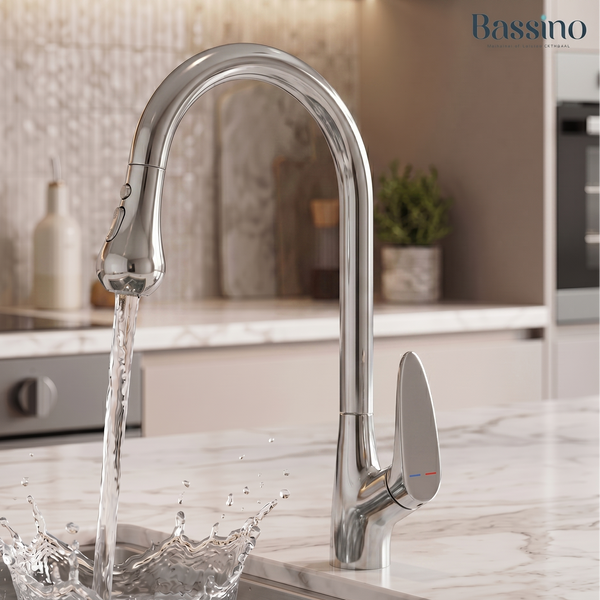 Premium 3-Function Kitchen Sink Mixer Tap – 360° Swivel | Multiple Finishes | 7-Year Warranty Silver