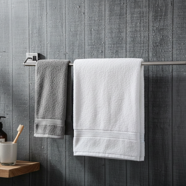 Bassino Stainless Steel Bathroom Towel Rod/Soap Stand/Soap Dish for Batroom/Bathroom Accessories (Chrome Finish) (Towel Rod) – Made in India