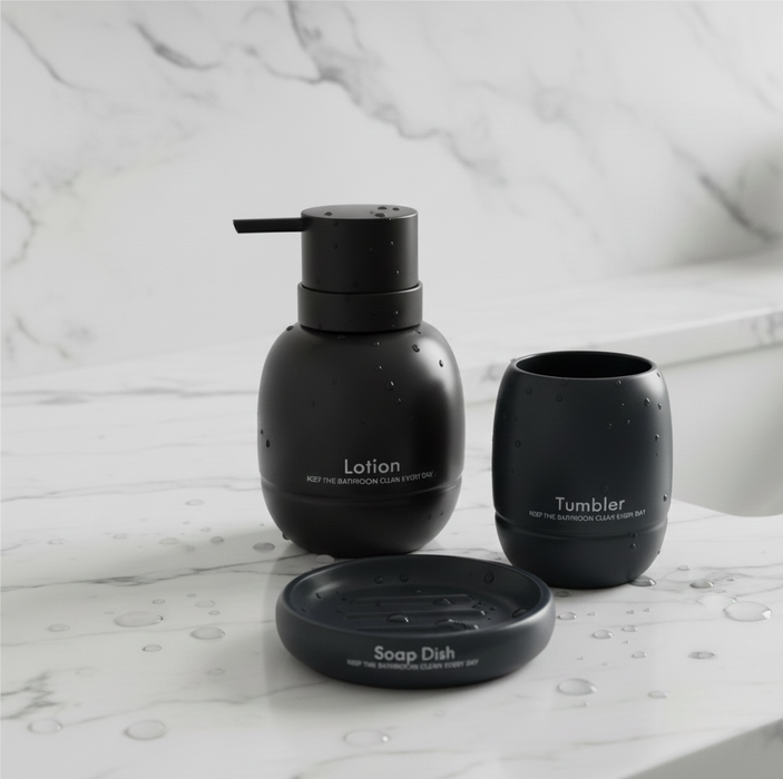 3-Piece Premium Ceramic Bathroom Accessory Set