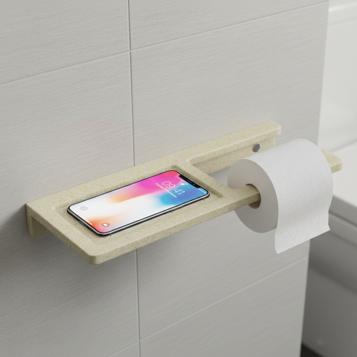 BASSINO Stylist Toilet Paper Holder With Shelf-Glossy