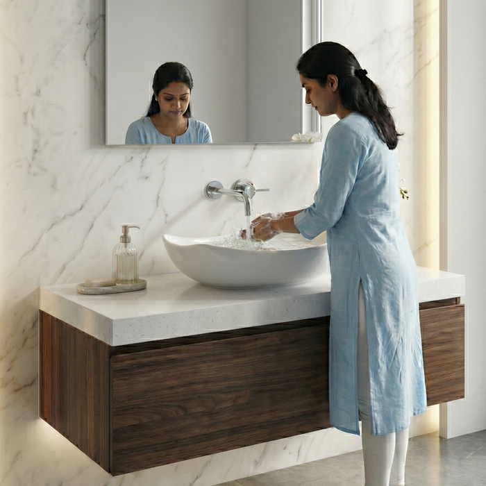 Premium Modern Ceramic White Oval Table Top Basin (OLIVIA) (550x390x150mm)