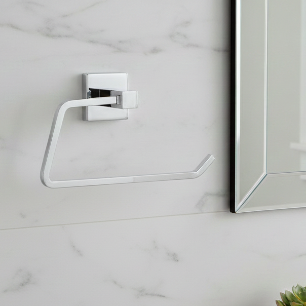 BASSINO Stylish Napkin Ring For Bathroom-SS 304-CHROME FINISH