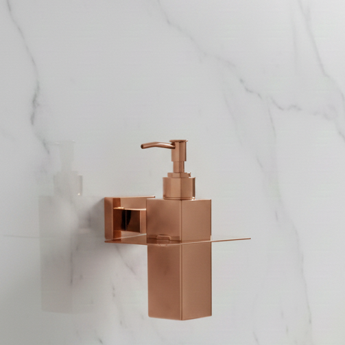 BASSINO Stylish Liquid Soap Dispenser For Bathroom/office/home/hotels-Brass-Chrome Gloss Finish  | Rose gold