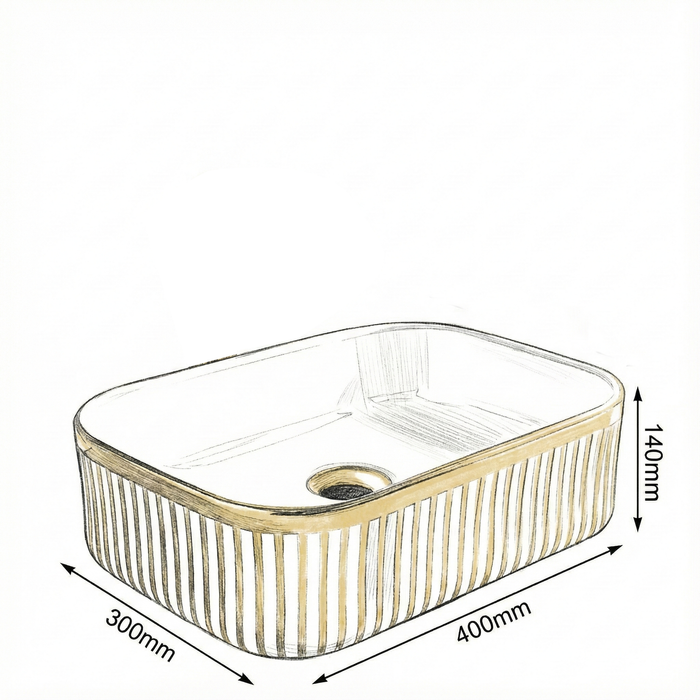 Designer Countertop Wash Basin | 16 × 12 × 6 Inch Luxury Bathroom Basin | Gold & Rose Gold Finish Variants