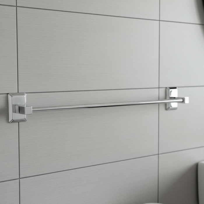 Bassino Stainless Steel Bathroom Towel Rod/Soap Stand/Soap Dish for Batroom/Bathroom Accessories (Chrome Finish) (Towel Rod) – Made in India