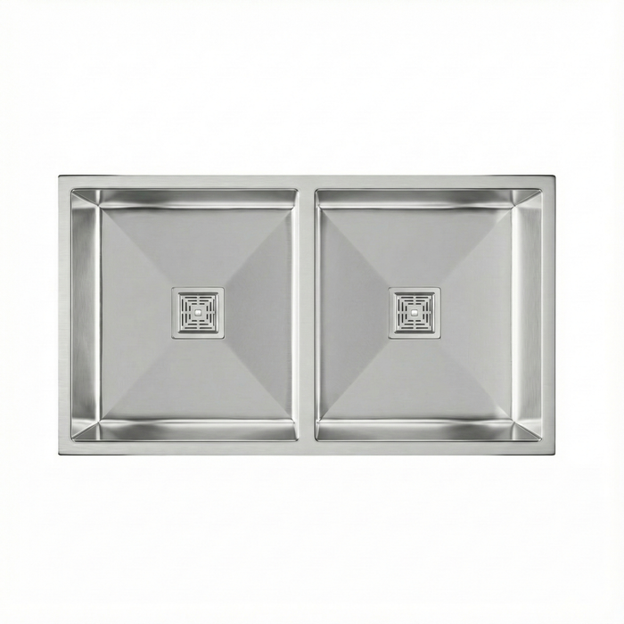 Premium SS 304 Grade Double Equal Bowl Kitchen Sink, Matte Finish, 30x18x9 In, 25 Years Warranty