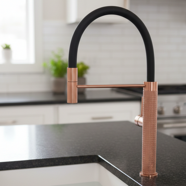 BASSINO Luxury Pull-Down Kitchen Faucet Collection | Modern Kitchen Mixer Tap | 5 Years Warranty Brushed Rose Gold