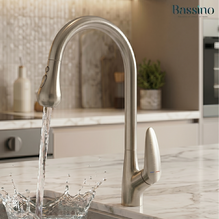 Premium 3-Function Kitchen Sink Mixer Tap – 360° Swivel | Multiple Finishes | 7-Year Warranty Silver Matt