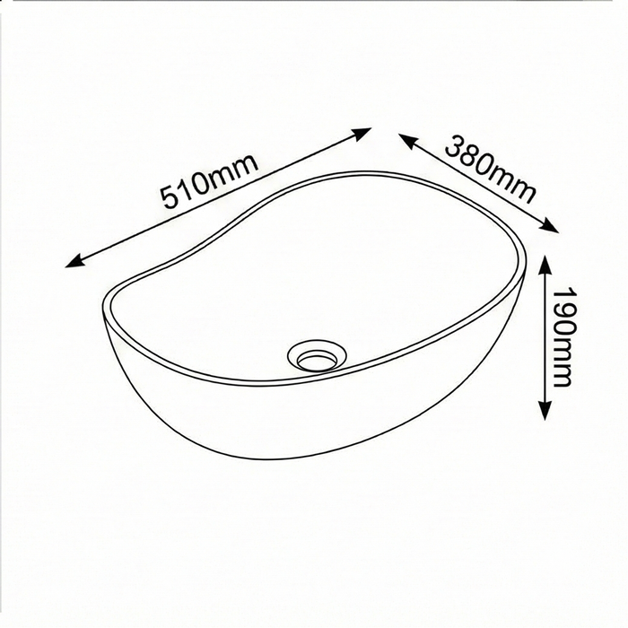 Premium Ceramic Table Top Wash Basin, White Glossy (20.5 x 15 x 7.5 In) WT-091