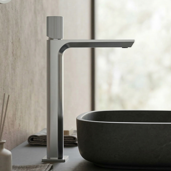 BASSINO Duke Series – Tall Heavy Basin Mixer Full Brass Faucet Chrome