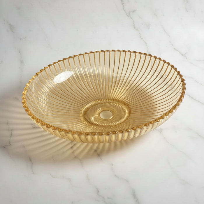 Glass Gold Table Top Wash Basin