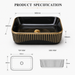 Glossy Black Rectangular Countertop Wash Basin with Gold Pattern 