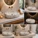 Glossy Marble Grey Oval Countertop Wash Basin 