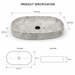 Glossy Marble Oval Countertop Long Wash Basin 